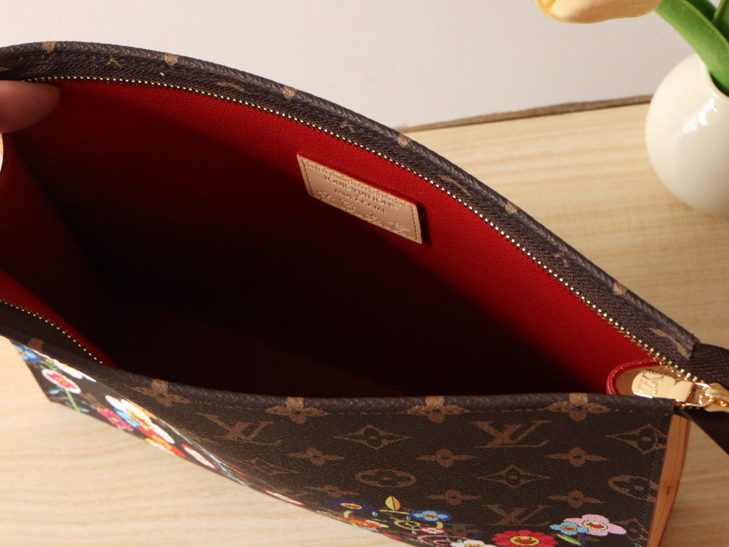LOUIS VUITTON TOILETRY POUCH 25 CM BAG IN BROWN MONOGRAM CALFSKIN WITH STICKER