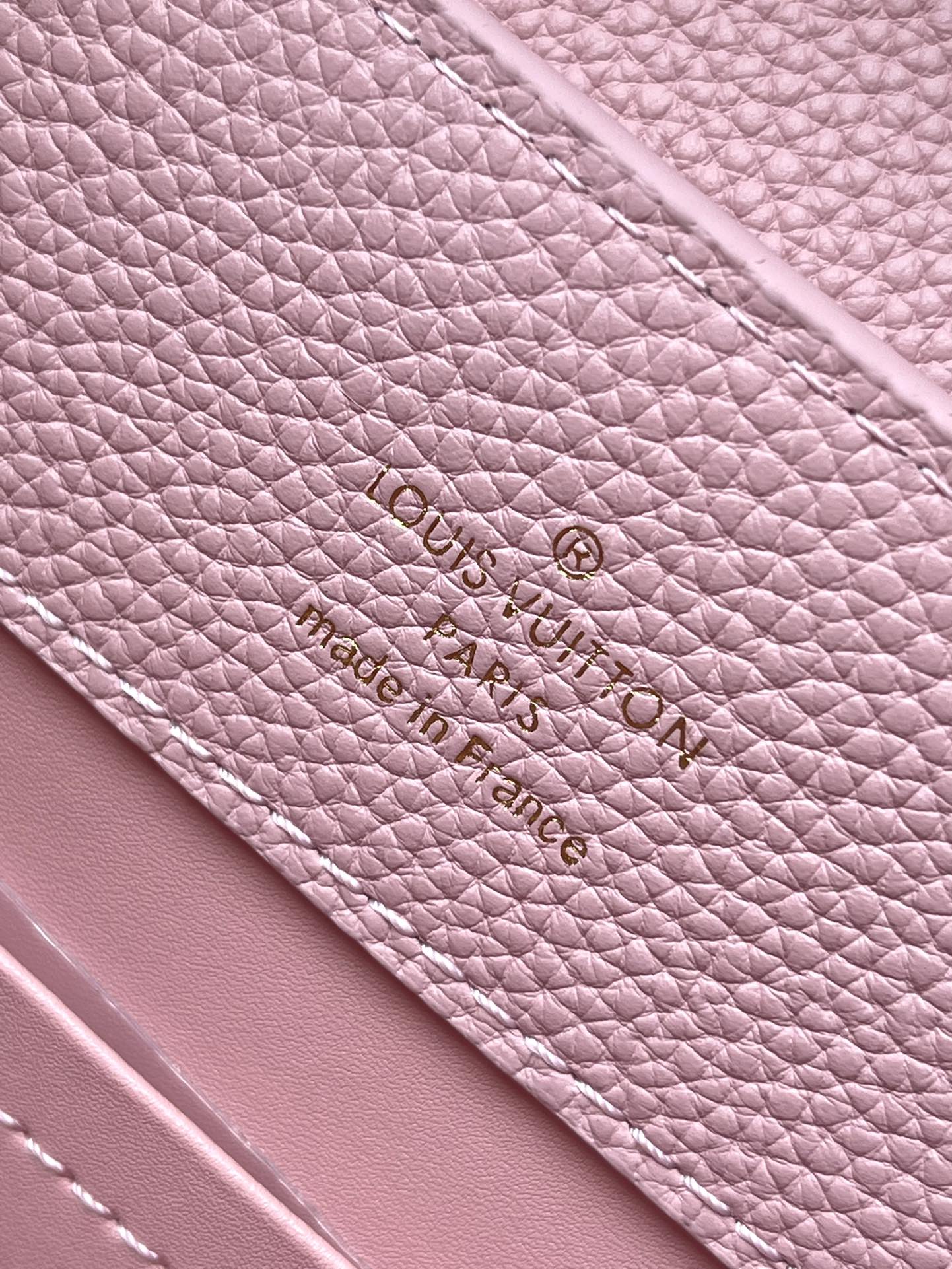 LOUIS VUITTON CAPUCINES EAST-WEST 33 IN BLUSH PINK CALFSKIN GOLD HARDWARE
