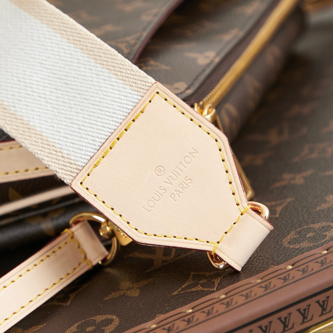 LOUIS VUITTON VIVACITÉ 25 IN BROWN MONOGRAM CANVAS GOLD HARDWARE