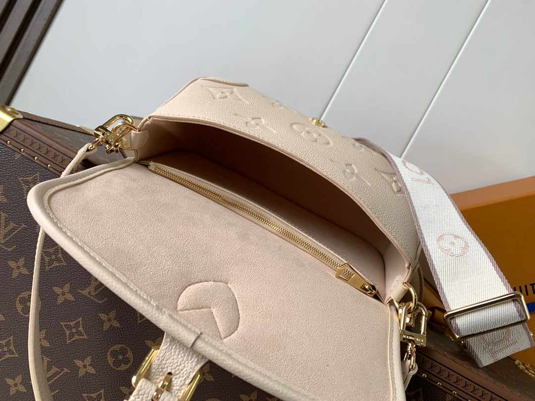 LOUIS VUITTON DIANE 23 IN LIGHT BEIGE MONOGRAM EMPREINTE LEATHER