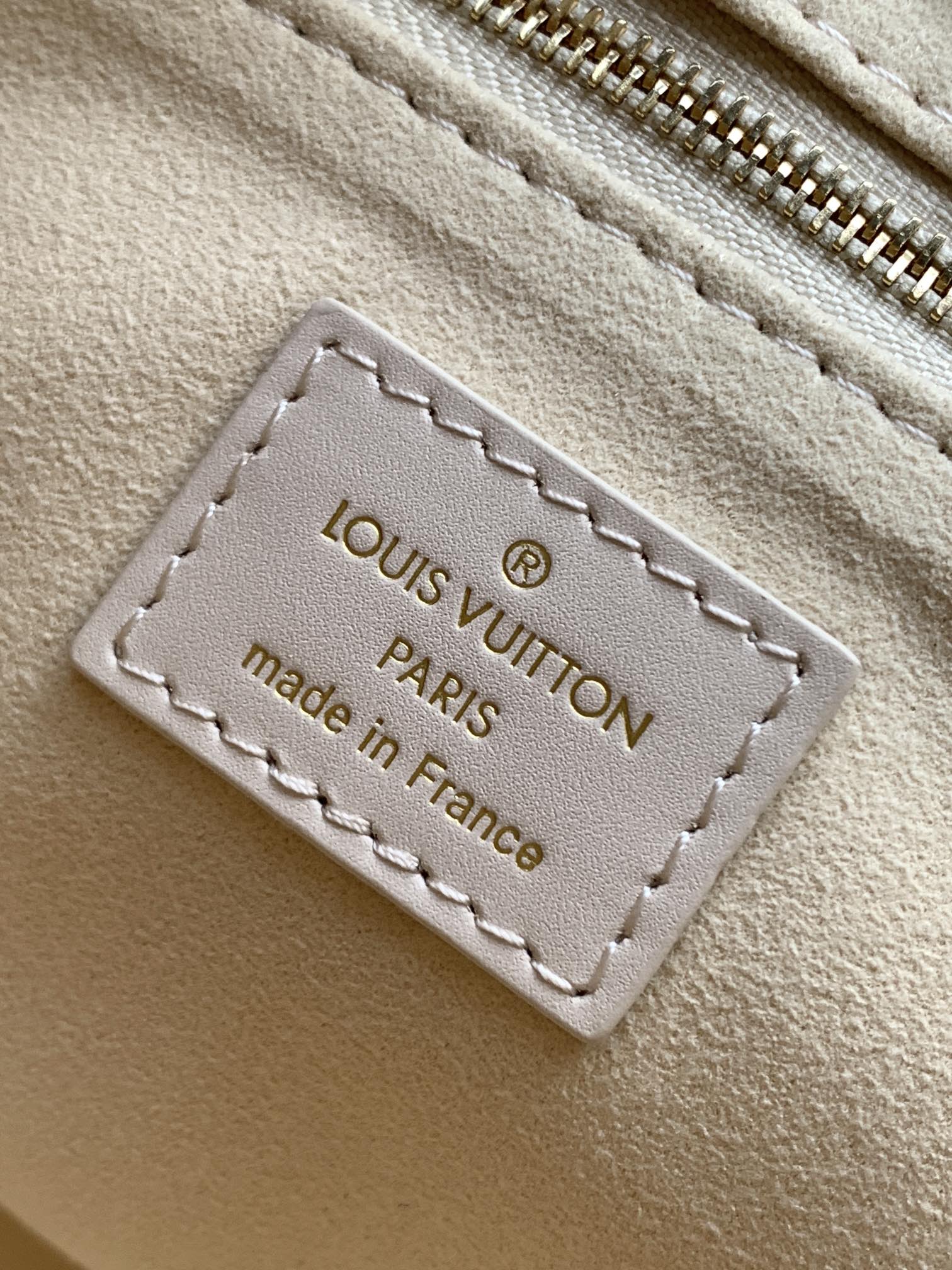 LOUIS VUITTON LV 25S ONTHEGO PM BAG 25 IN BEIGE DREAM EMBOSSED TEXTURED CALFSKIN