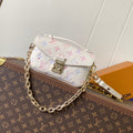 LOUIS VUITTON LV 25S EAST WEST POCHETTE MÉTIS BAG 21 IN BEIGE DREAM EMBOSSED TEXTURED CALFSKIN
