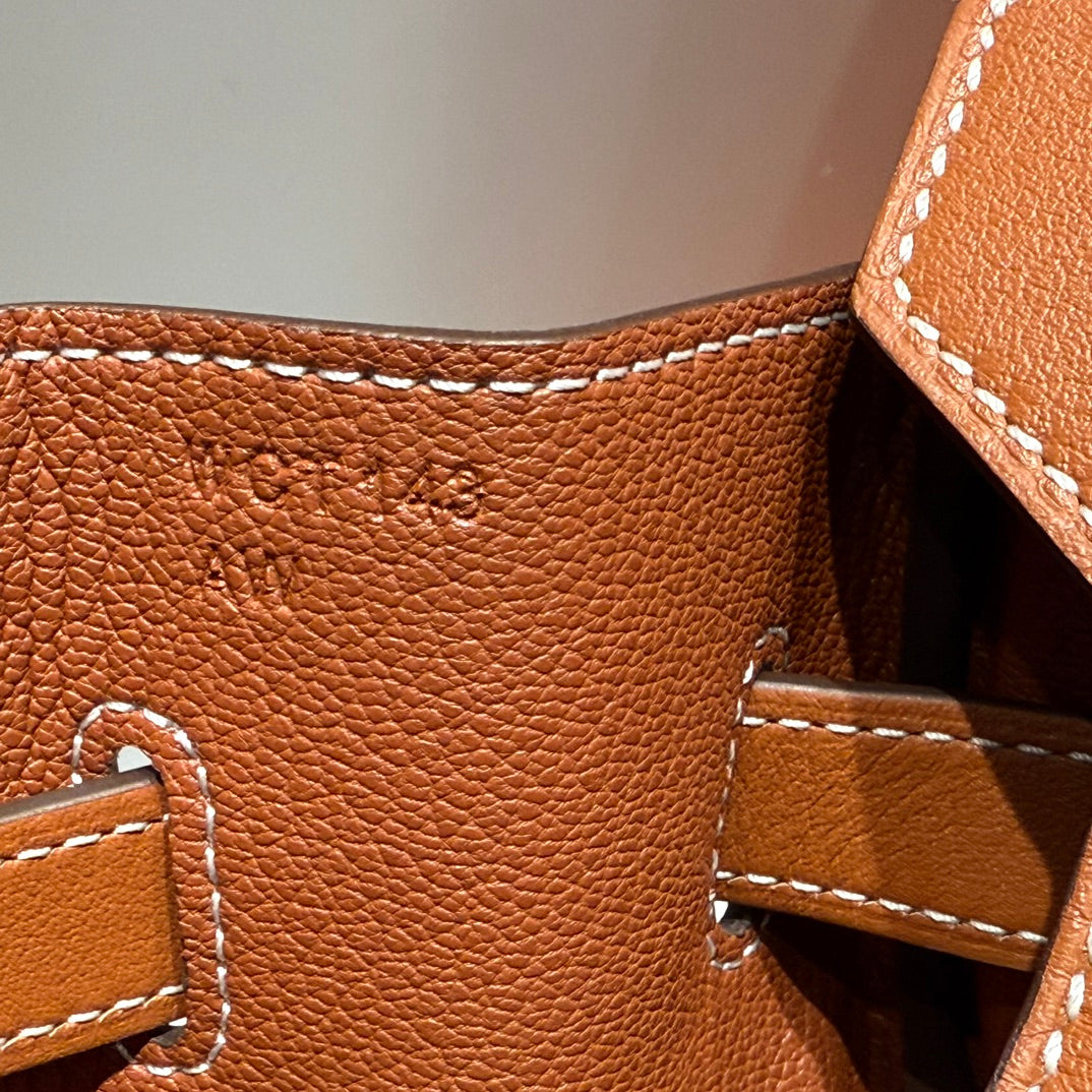 HERMES BIRKIN 35CM IN VEAU BARENIA SWIFT CALFSKIN ERCU TOILE CANVAS