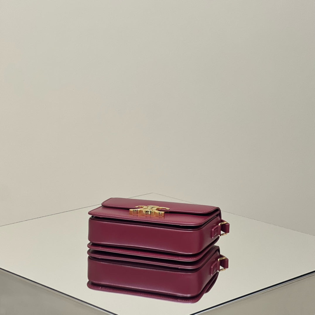 CELINE MINI CLAUDE 22 SHINY CALFSKIN FANSY PURPLE