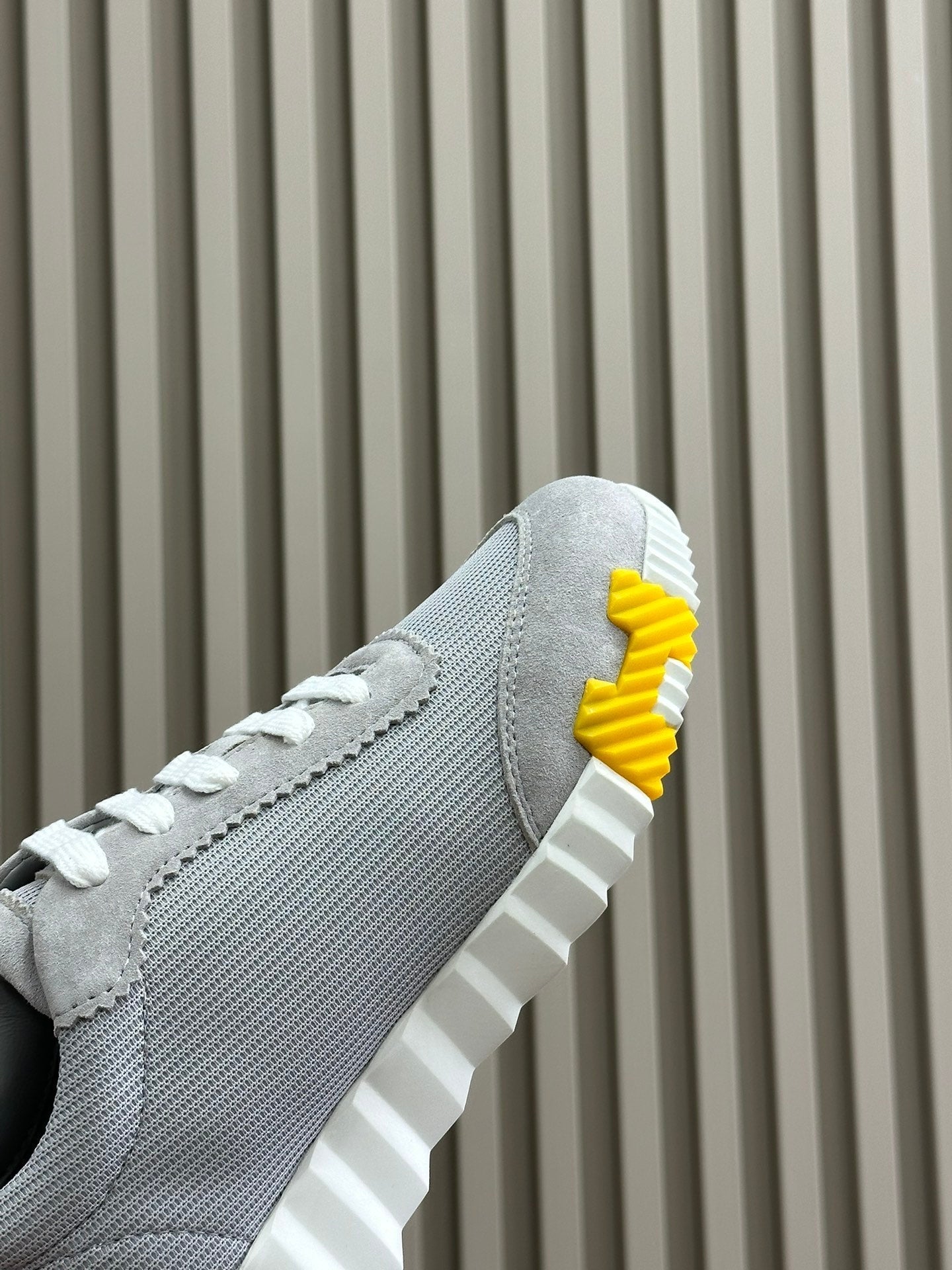 HERMES BOUNCING SNEAKERS LIGHT GRAY CALFSKIN