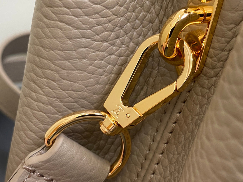 LOUIS VUITTON CAPUCINES BB 27 IN KHAKI BROWN TAURILLON